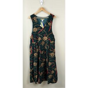 Bryn Connelly NWT Corduroy Midi Dress Sz 14 Equestrian Prairie Modest Buttons.